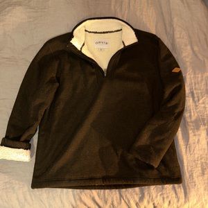 Orvis Classics Collection Men’s windproof, fleece lined 1/4 zip sweater. Size XL